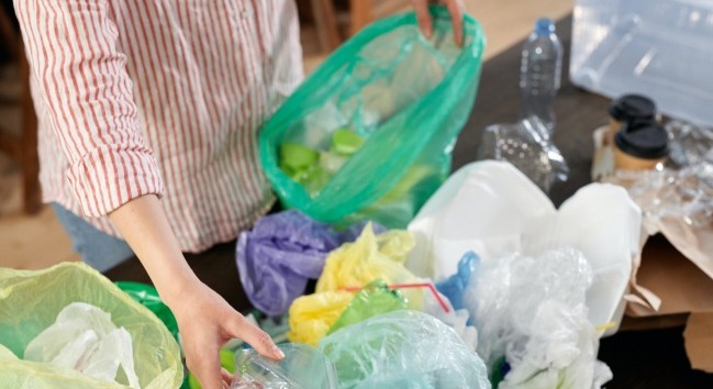 sorting plastic waste for recycling